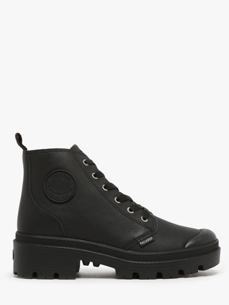 Enkellaarsjes Pallabase Uit Leder Palladium Zwart women 96905001
