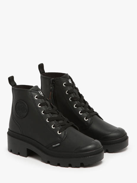 Enkellaarsjes Pallabase Uit Leder Palladium Zwart women 96905001 ander zicht 2