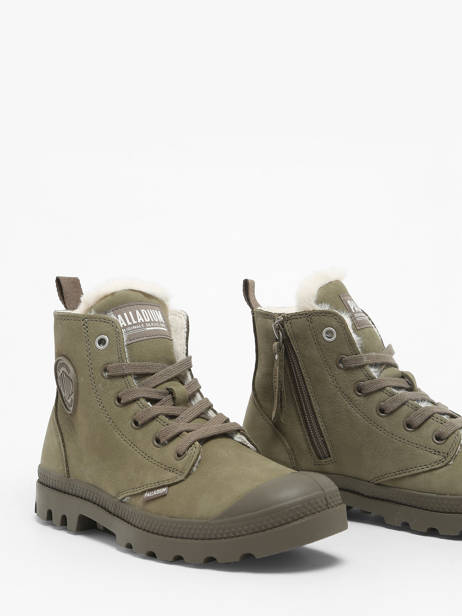 Enkellaarsjes Pampa Hi Zip Uit Leder Palladium Groen women 95982212 ander zicht 2