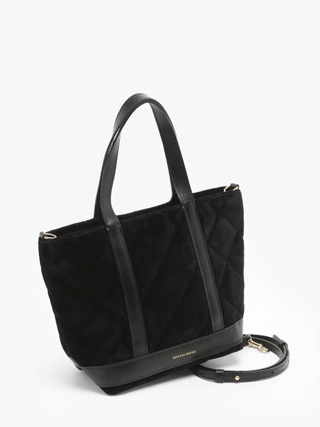 Cross Body Tas Cabas Fluweel Vanessa bruno Zwart cabas 42V40435 ander zicht 2