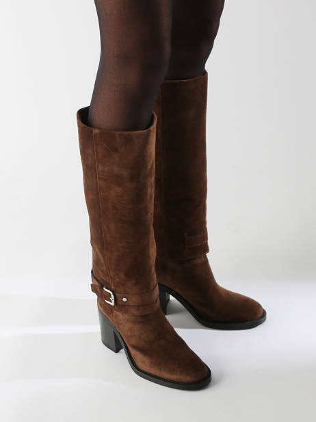 Laarzen Met Hak Selena Uit Leder Alpe Bruin women 52841133 ander zicht 1