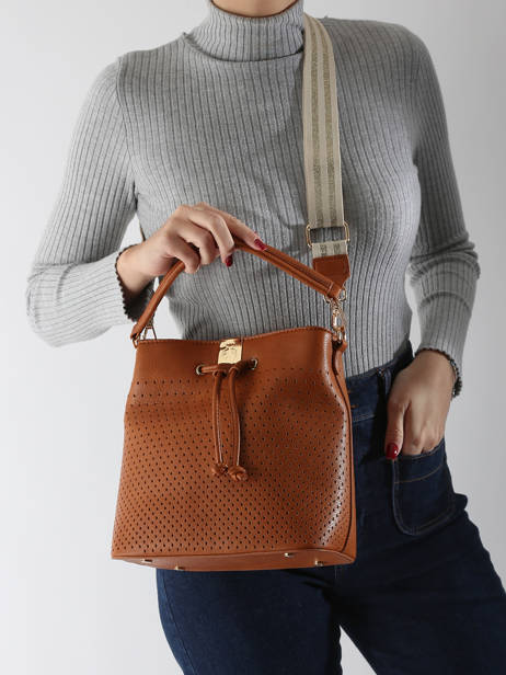 Bucket Bag Ajoure Lulu castagnette Bruin ajoure WINNER ander zicht 1
