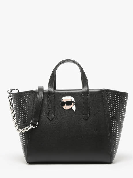 Handtas K Ikonic 2.0 Leder Karl lagerfeld Zwart k ikonic 2.0 246W3030