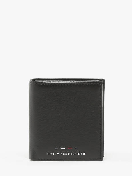 Portefeuille Leder Tommy hilfiger Zwart th premium AM12756