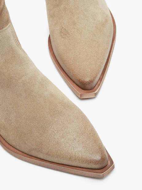 Santiago Laarzen Met Hak Tronchetti Texani Uit Leder Metisse Beige women DX380 ander zicht 3