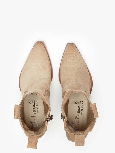 Santiago Laarzen Met Hak Tronchetti Texani Uit Leder Metisse Beige women DX380 ander zicht 4