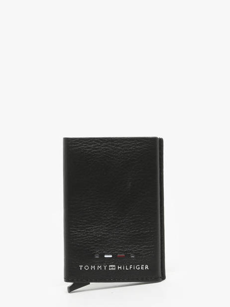 Portefeuille Leder Tommy hilfiger Zwart th premium AM12760