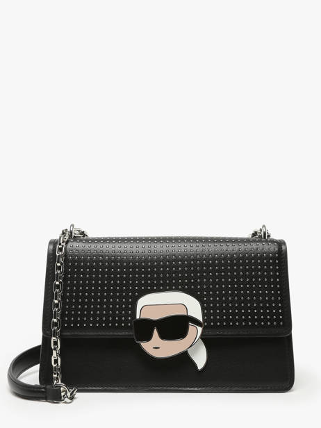 Schoudertas K Ikonic 2.0 Leder Karl lagerfeld Zwart k ikonic 2.0 246W3027