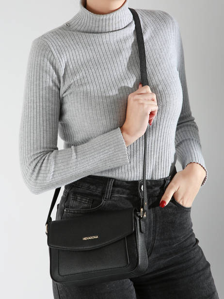 Cross Body Tas Mary Hexagona Zwart mary 5620065 ander zicht 1