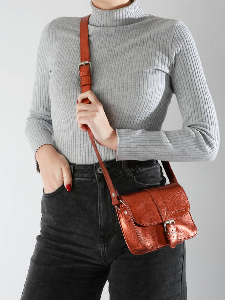 Cross Body Tas L'essentiel Ginger Leder Paul marius Oranje ginger ESSENGIN ander zicht 1