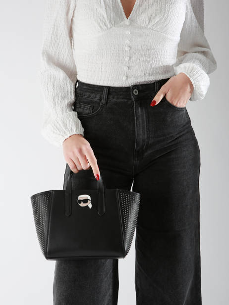 Handtas K Ikonic 2.0 Leder Karl lagerfeld Zwart k ikonic 2.0 246W3030 ander zicht 1