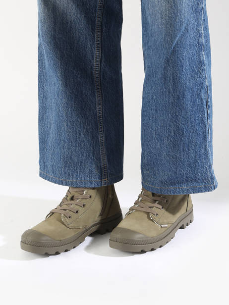 Enkellaarsjes Pampa Hi Zip Uit Leder Palladium Groen women 95982212 ander zicht 1