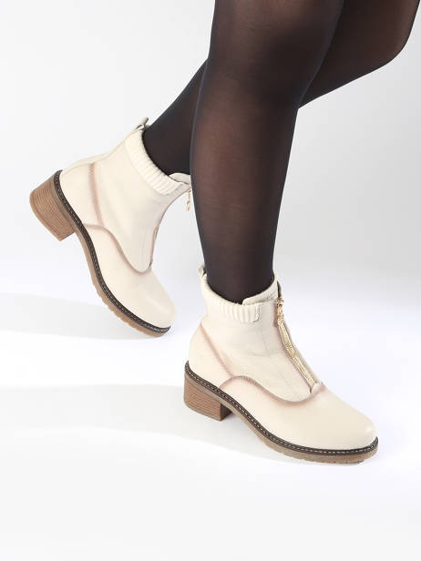 Enkellaarsjes Uit Leder Remonte Beige women 80 ander zicht 1