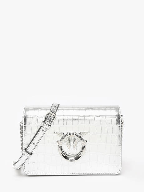 Cross Body Tas Love Bag Icon Leder Pinko Zilver love bag icon A1W5