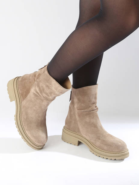 Enkellaarsjes Uit Leder Inuovo Beige women 753434 ander zicht 1