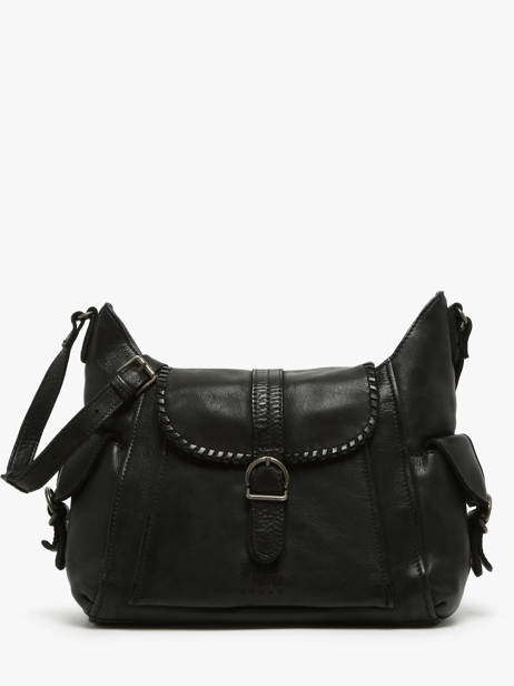 Cross Body Tas Utility Leder Basilic pepper Zwart utility BUTI08