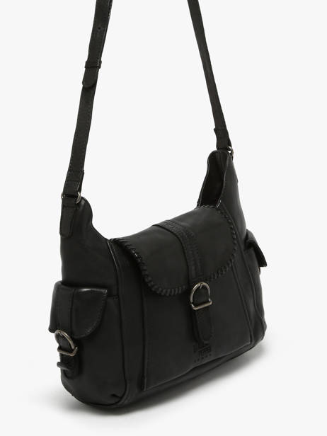 Cross Body Tas Utility Leder Basilic pepper Zwart utility BUTI08 ander zicht 2