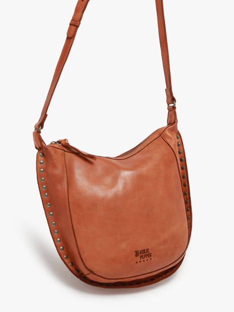 Cross Body Tas Barcelone Leder Basilic pepper Bruin barcelone BBAC02 ander zicht 2
