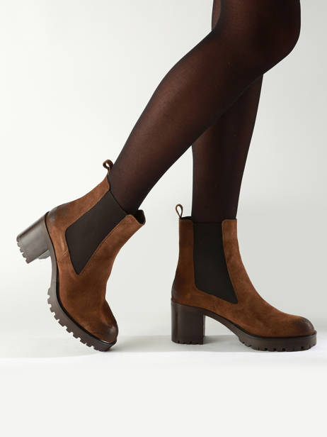 Enkellaarsjes Met Hak Uit Leder We do Bruin women CO99899 ander zicht 1