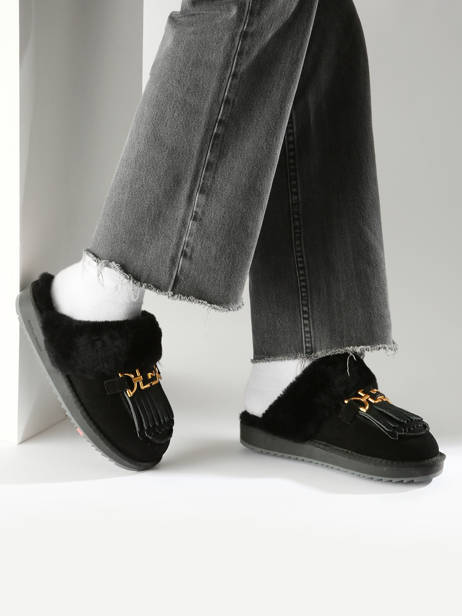 Pantoffels Uit Leder Nathan baume Zwart women 242N6102 ander zicht 1