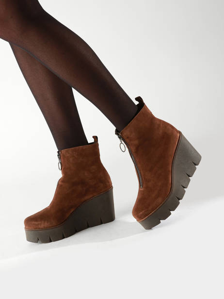 Enkellaarsjes Met Hak Sasha Uit Leder Alpe Bruin women 45531146 ander zicht 1