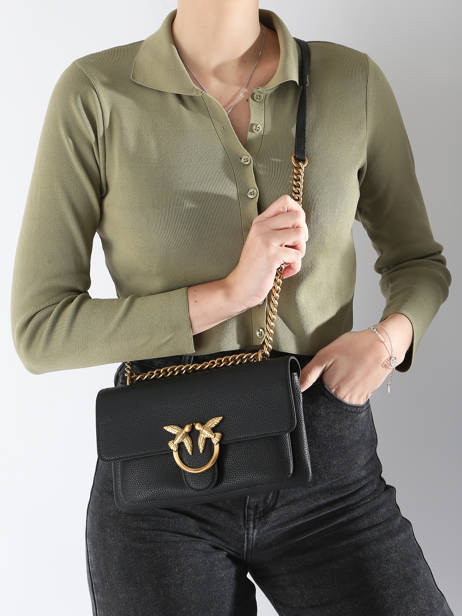 Cross Body Tas Love Bag Soft Leder Pinko Zwart love bag soft 4528A29Q ander zicht 1