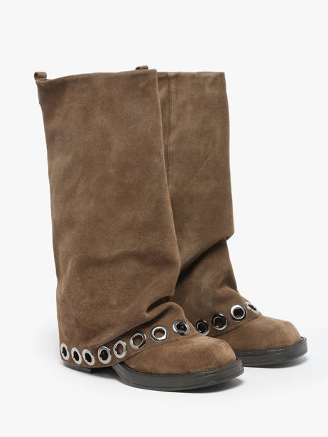 Laarzen Uit Leder N°6 Beige women GE5 ander zicht 2