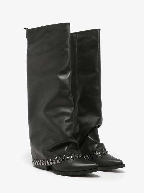 Laarzen Uit Leder N°6 Zwart women AN31 ander zicht 2