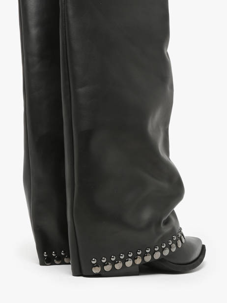 Laarzen Uit Leder N°6 Zwart women AN31 ander zicht 3