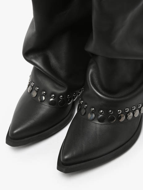 Laarzen Uit Leder N°6 Zwart women AN31 ander zicht 4