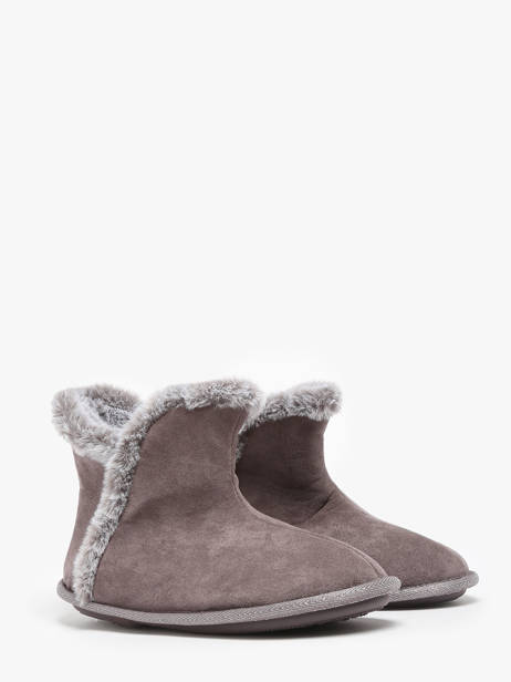 Pantoffels Uit Leder Isotoner Beige women 97391 ander zicht 2