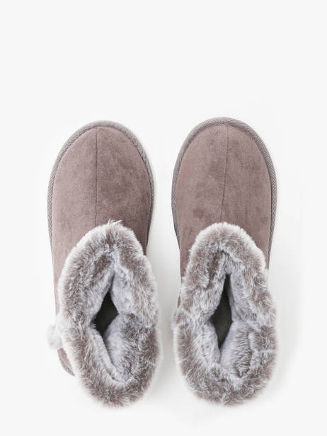Pantoffels Uit Leder Isotoner Beige women 97391 ander zicht 4