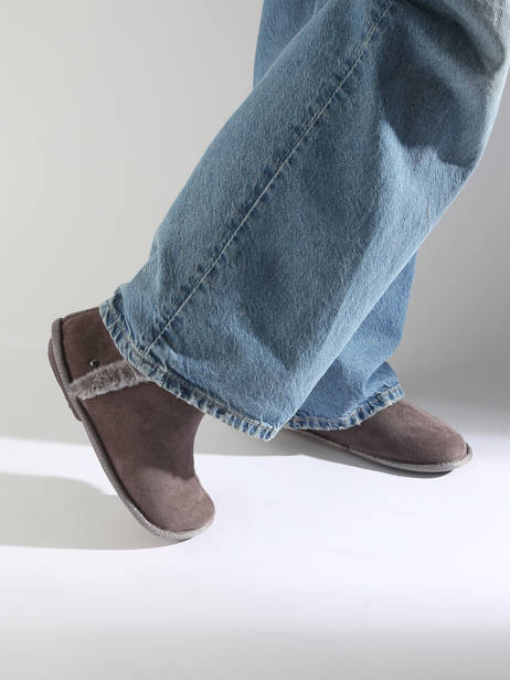 Pantoffels Uit Leder Isotoner Beige women 97391 ander zicht 1