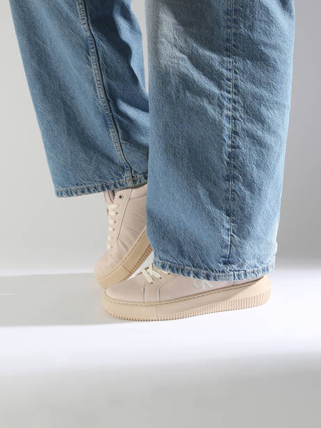 Sneakers Uit Leder Calvin klein jeans Roze women 16700JV ander zicht 1