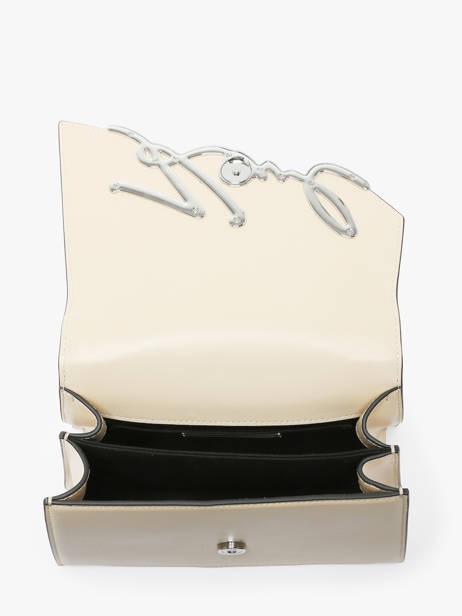 Cross Body Tas K Signature Leder Karl lagerfeld Beige k signature A1W30036 ander zicht 2