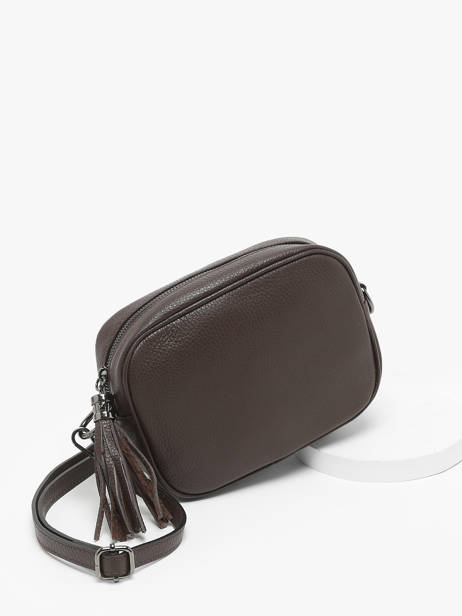 Cross Body Tas Caviar Leder Milano Bruin caviar CA2006N ander zicht 2