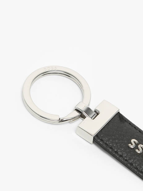 Sleutelhanger Leder Hugo boss Zwart grained HAK416A ander zicht 1