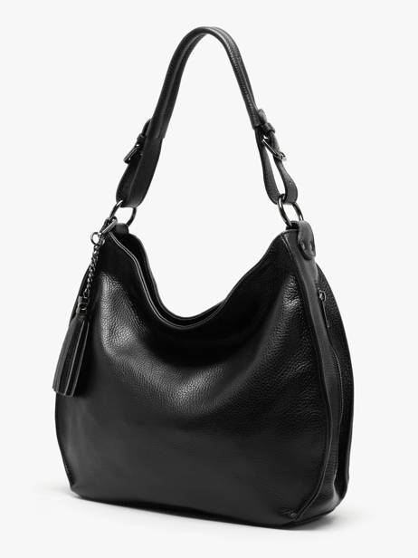 Schoudertas Caviar Leder Milano Zwart caviar CA24069 ander zicht 2