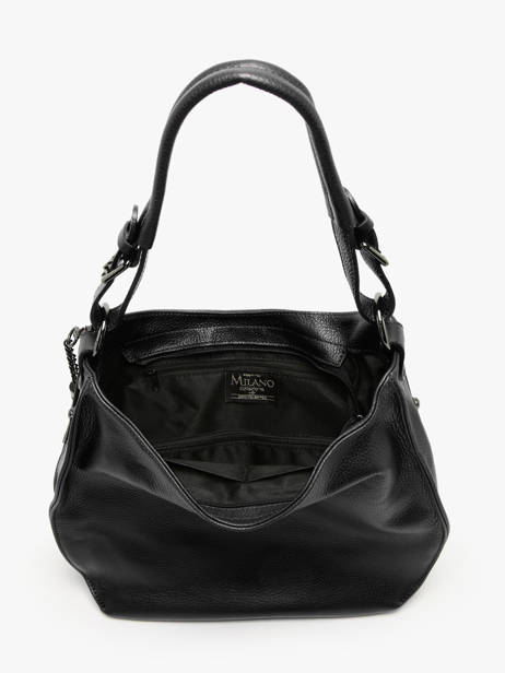 Schoudertas Caviar Leder Milano Zwart caviar CA24069 ander zicht 3