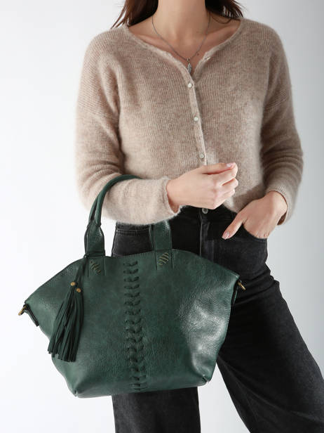 Handtas Winter Pompon Miniprix Groen winter pompon 6061 ander zicht 1