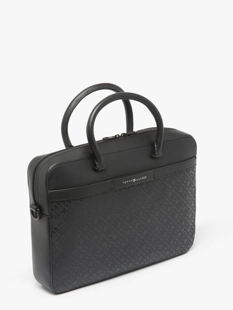 Documententas Tommy hilfiger Zwart monogram AM13104 ander zicht 2
