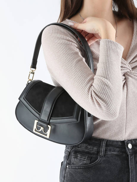 Cross Body Tas Isabella Suede By byblos Zwart isabella suede BS06A03S ander zicht 1