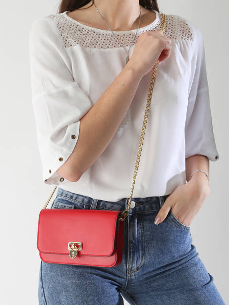 Avondtas Tanner Heart Padlock Leder Lauren ralph lauren Rood tanner 32962115 ander zicht 1