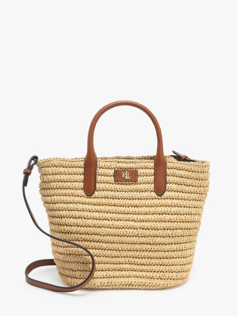 Handstas S Brie Raffia En Leder Lauren ralph lauren Beige brie 31962120