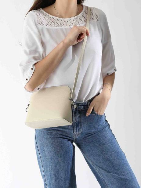 Cross Body Tas Caviar Leder Milano Beige caviar CA240614 ander zicht 1