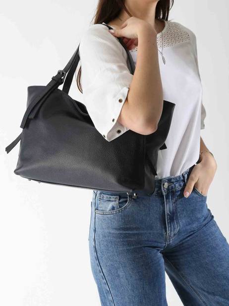 Handtas Caviar Leder Milano Blauw caviar CA24066 ander zicht 1