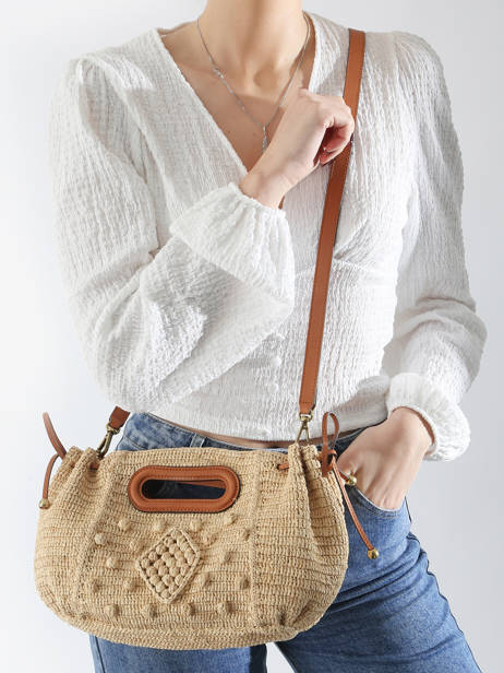 Cross Body Tas Raphia Raphia Gerard darel Beige raphia DBS08454 ander zicht 1