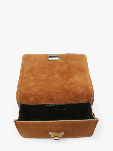 Cross Body Tas Velvet Leder Milano Bruin velvet VE24115 ander zicht 3