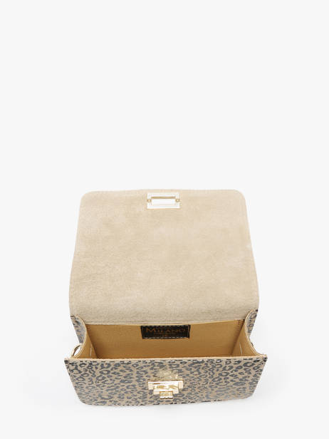 Cross Body Tas Velvet Leopardo Leder Milano Beige velvet leopardo VL24115 ander zicht 3