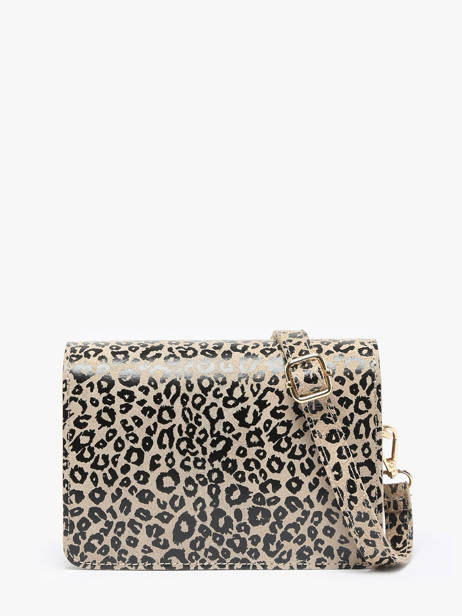Cross Body Tas Velvet Leopardo Leder Milano Beige velvet leopardo VL24115 ander zicht 4